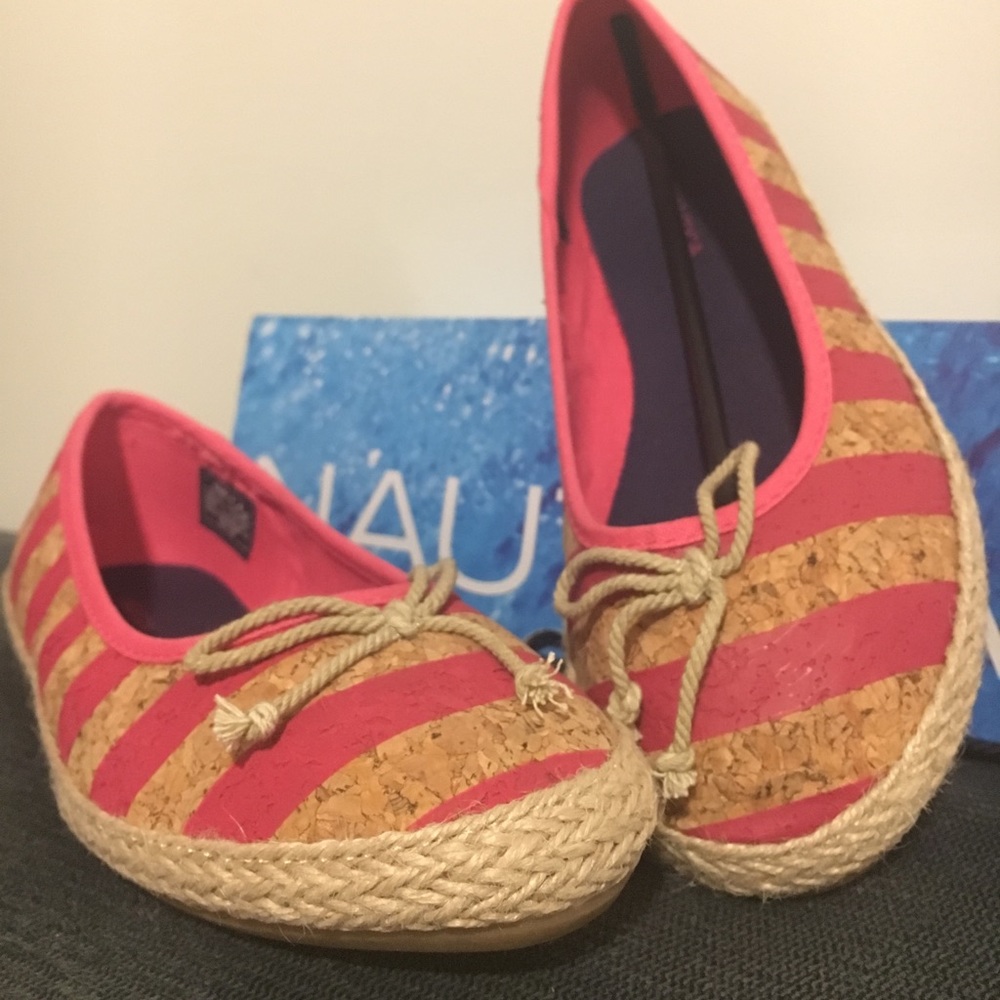 New Nautica Cork Printed Fuschia Girl Ballet Shoes